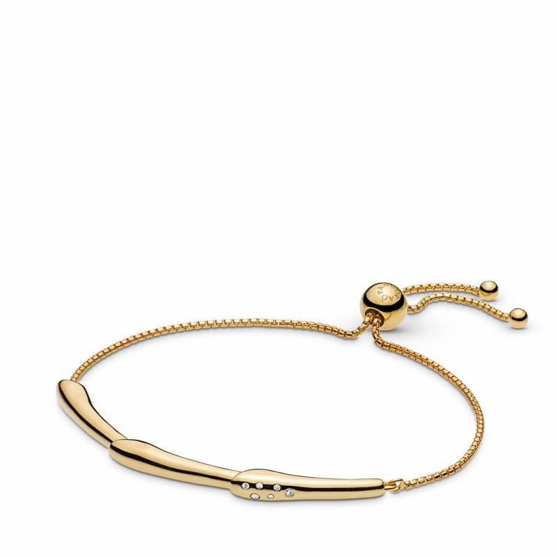 Pandora Australia Shine™ Flower Stem Sliding Bangle Bracelet - 18ct Gold Plated | CONLFT698